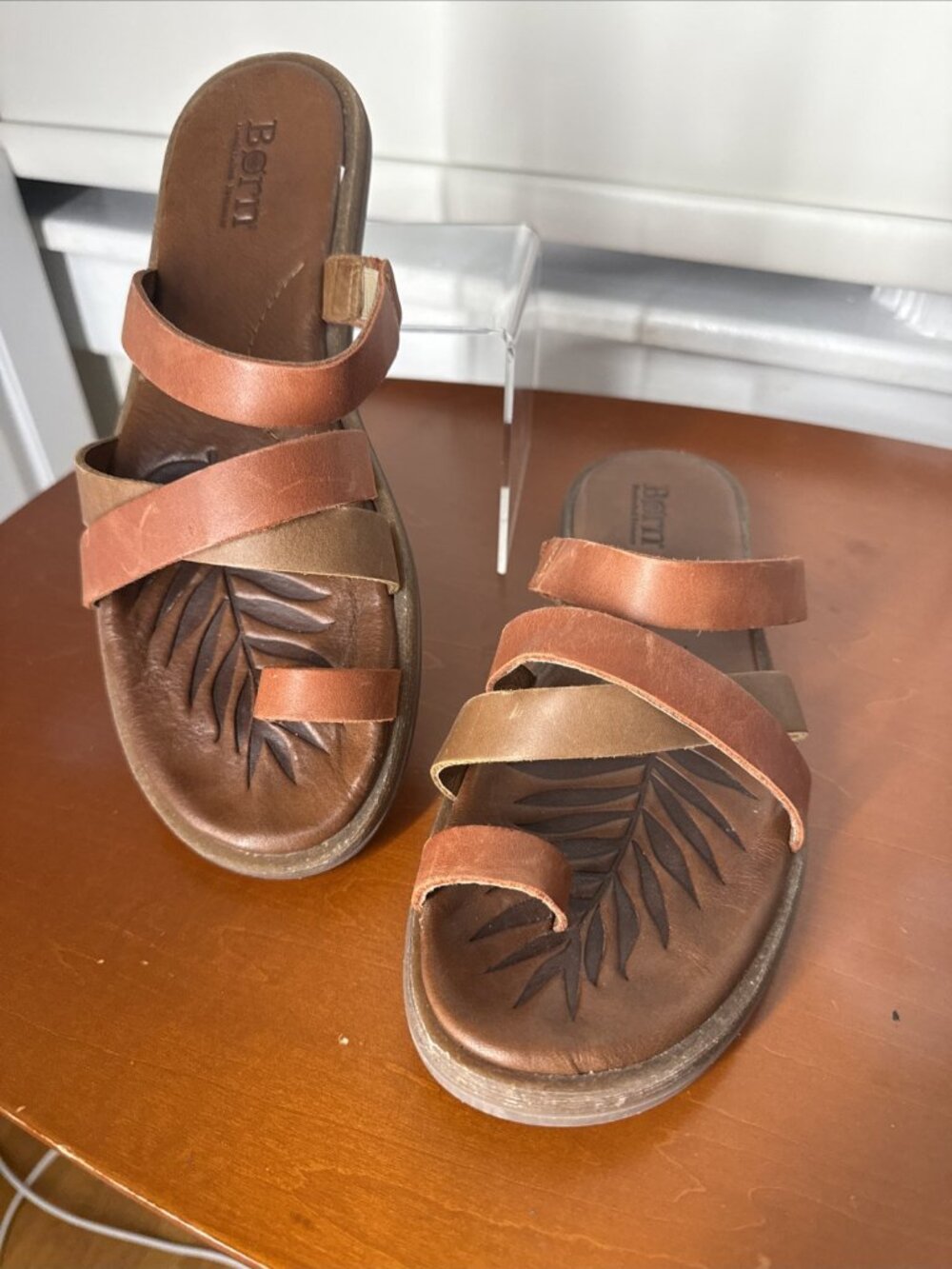 Women's Born Sandals Red-Brown Leather Cetina  US 9 EUR 40.5 M Comfort Walking